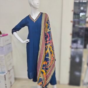 Blue Kurthi three piece