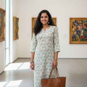 Floral Print Cotton Kurti Set