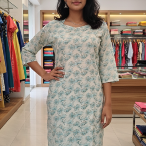 Floral Print Cotton Kurti Set