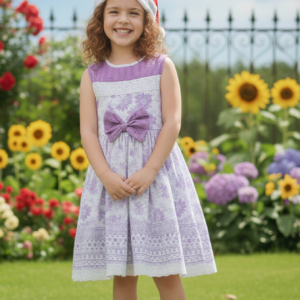 Girls Hakoba Cotton Dress – Floral Summer Wear for Kids
