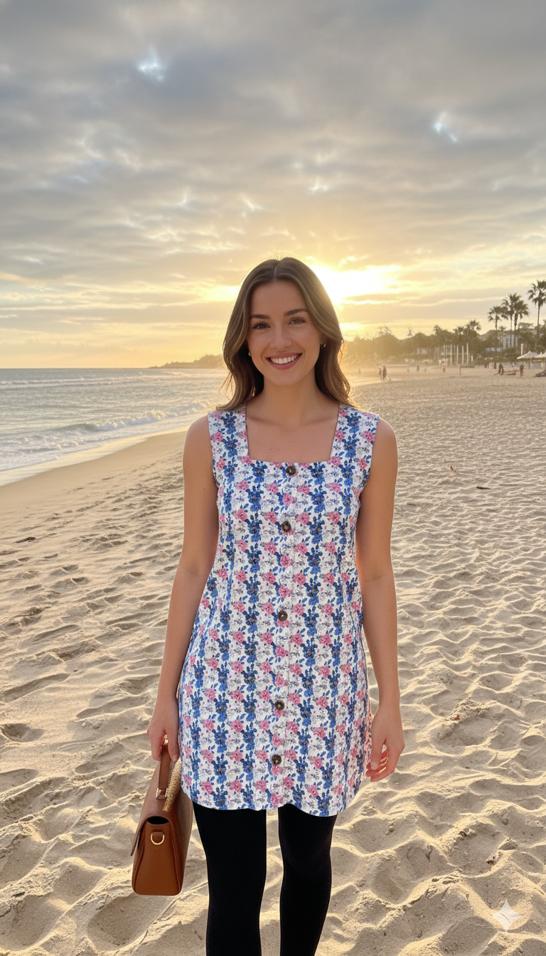 Sleeveless Floral Hakoba - Image 2
