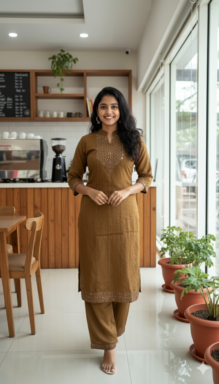 Crepe Salwar Suit with Dupatta - Image 3